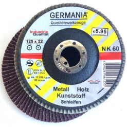 Fächerscheibe 125x22,23 NK60 Bombiert Fächer Schleifscheibe Lamellenscheibe