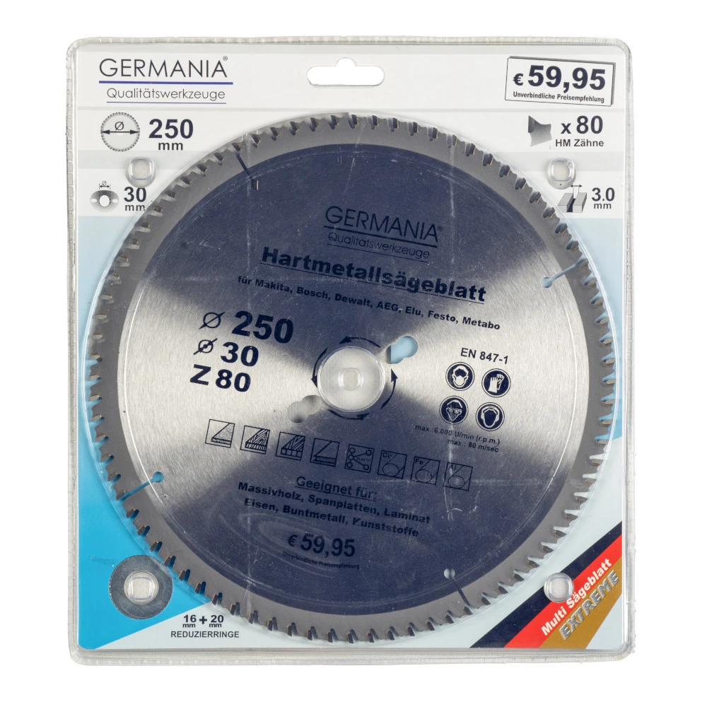 GERMANIA HM Multifunktionssägeblatt Ø 250 Mm Mit 80 Zähnen – Bild 2