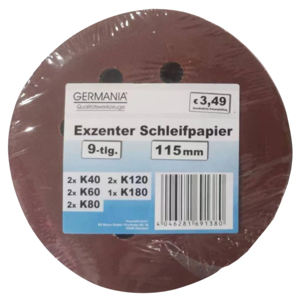 GERMANIA Schleifpapier-Set 9-teilig 115 Mm Von K40-180